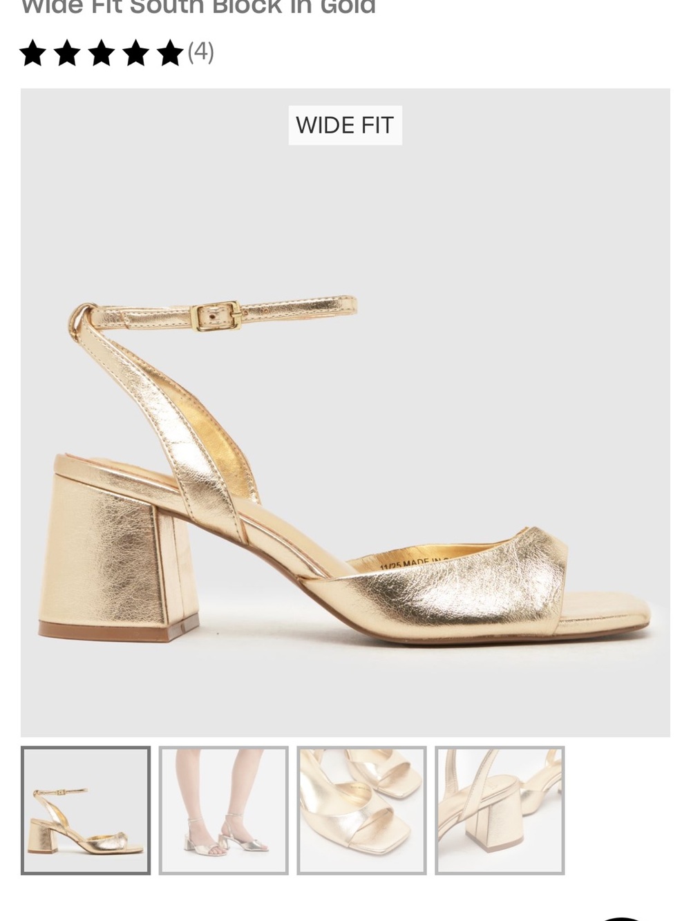 Schuh gold block heel